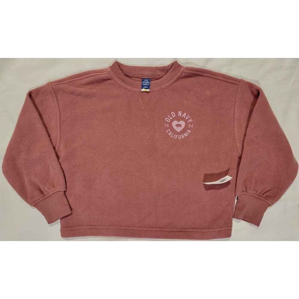 NEW Old Navy Performance Mauve Fleece Crewneck Sweatshirt Girls S (6-7) Cali NWT